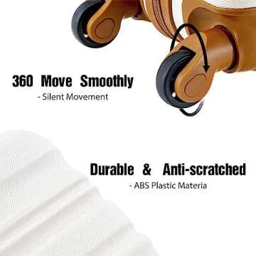 LONG VACATION 20-Inch Carry-On Luggage Set with TSA Lock