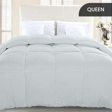 Utopia Bedding Comforter Duvet Insert, Quilted Comforter with Corner Tabs, Box Stitched Down Alterna...