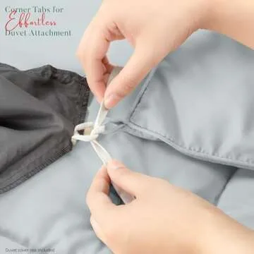 Utopia Bedding Comforter Duvet Insert, Quilted Comforter with Corner Tabs, Box Stitched Down Alternative Comforters Queen Size (Light Grey)