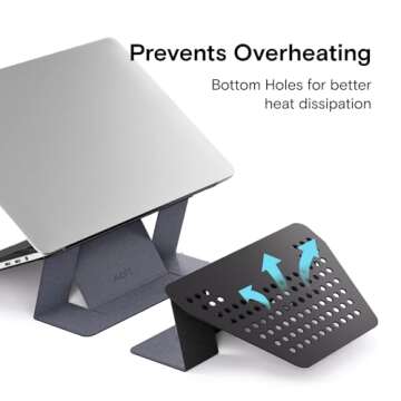 MOFT Laptop Stand for Desk, Adhesive Laptop Stand with 2 Adjustable Viewing Angles, Foldable and Portable Computer Stand Compatible with MacBook Air, MacBook Pro 11"-16", Starry Grey