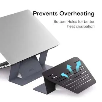 MOFT Laptop Stand for Desk, Adhesive Laptop Stand with 2 Adjustable Viewing Angles, Foldable and Portable Computer Stand Compatible with MacBook Air, MacBook Pro 11"-16", Starry Grey