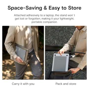 MOFT Laptop Stand for Desk, Adhesive Laptop Stand with 2 Adjustable Viewing Angles, Foldable and Portable Computer Stand Compatible with MacBook Air, MacBook Pro 11"-16", Starry Grey