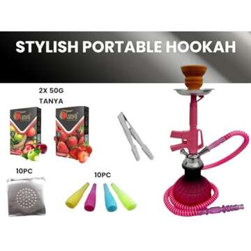 Zebra Smoke: Mike 11" Single Hose Hookah Complete Starter Kit & Combo Pack (Purple)