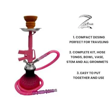 Zebra Smoke 11" Hookah Complete Starter Kit - Perfect Gift