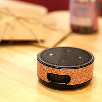 BENTOBEN Wall Mount Case for Amazon Echo Dot Alexa (Fit Echo Dot 2nd Generation) Glitter Sparkle Premium Vegan Leather Cover Sleeve Wall Mount Stand Guard Holder for Echo Dot 2nd Gen,Rose Gold