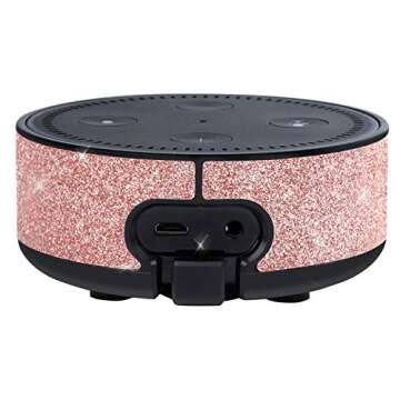BENTOBEN Wall Mount Case for Amazon Echo Dot Alexa (Fit Echo Dot 2nd Generation) Glitter Sparkle Premium Vegan Leather Cover Sleeve Wall Mount Stand Guard Holder for Echo Dot 2nd Gen,Rose Gold