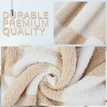 QQP Checkered Throw Blanket,Soft Cozy Microfiber Reversible Checkerboard Fluffy Throw Blanket,60X70In Blanket for Home Bed Couch.（Camel&White）