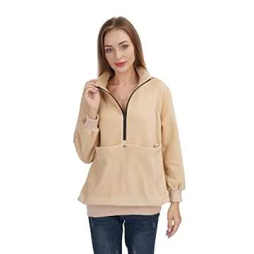 ALYC Womens Pet Carrier Sweatshirt Dog Cat Holder Pet Pouch Pullover – Kitty Carring Sweatshirt with Soft Kangaroo Pouch Khaki