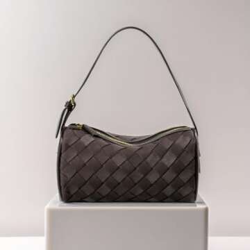 GZRHKJ Woven Leather Tote Bag - Stylish Vegan Handbag