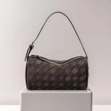 GZRHKJ Woven Leather Tote Bag - Stylish Vegan Handbag