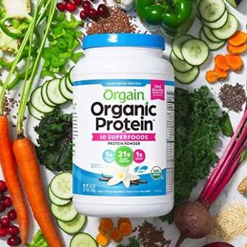 Orgain Organic Plant Based Protein Powder, Vegan, Non-GMO, Gluten Free, 1 Count, Packaging May Vary ...