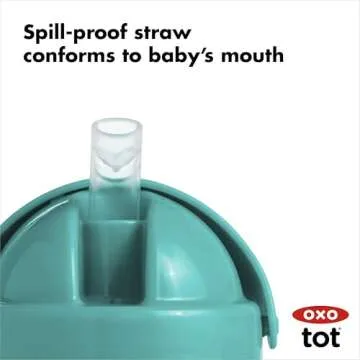 OXO Tot 6 Ounce Transitions Straw Cup with Removable Handles - Teal