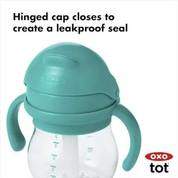 OXO Tot 6 Ounce Transitions Straw Cup with Removable Handles - Teal