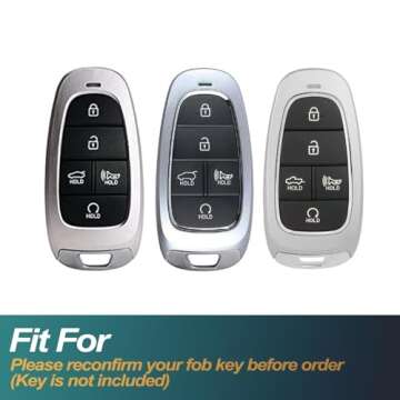 FEYOUN Key Fob Cover Compatible with Hyundai Sonata Santa Fe Tucson Ioniq Palisade Smart 5 Buttons T...