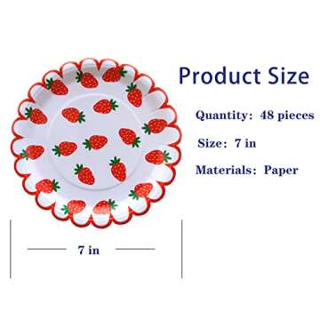48 Pack Red Paper Plates for All Occasions - Easy Cleanup