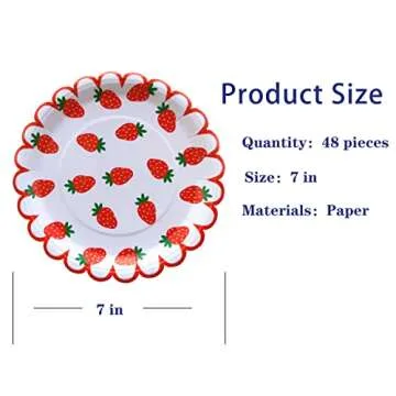 48 Pack Red Paper Plates for All Occasions - Easy Cleanup
