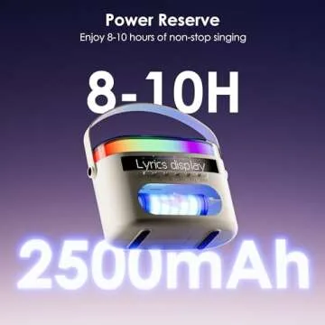 Konylsc Karaoke Machine,Karaoke Machine with Lyrics Display,Portable Bluetooth 5.3 Karaoke Speaker with Upgraded Dual Speakers for Kids and Adults,with White Noise and Night Light Function (Beige)