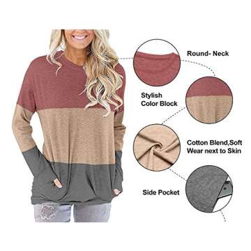 Angerella Colorblock Shirt for Women - Cute Casual Top