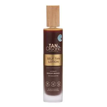 TanOrganic Self-Tan Lotion and Moisturizer, Sunless Bronzer for Indoor Tanning with Natural Ingredients - 3.5 oz