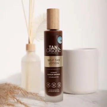 TanOrganic Self-Tan Lotion and Moisturizer, Sunless Bronzer for Indoor Tanning with Natural Ingredients - 3.5 oz