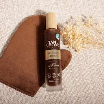 TanOrganic Self-Tan Lotion and Moisturizer, Sunless Bronzer for Indoor Tanning with Natural Ingredients - 3.5 oz