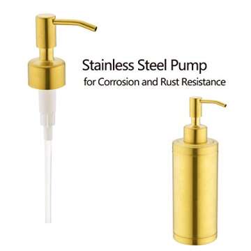 Elegant Gold Soap Dispenser for Kitchen & Bathroom