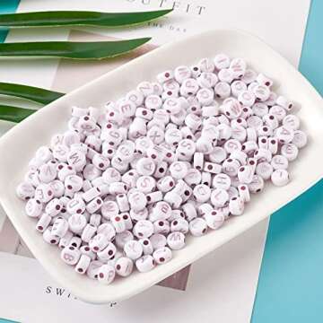 Eif Dock Acrylic Letter Beads 1200pcs for Jewelry Making