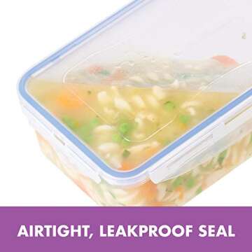 LOCK & LOCK Easy Essential Storage Set/Food Containers Airtight Bins/BPA-Free/Dishwasher Safe, 38 Piece, Clear