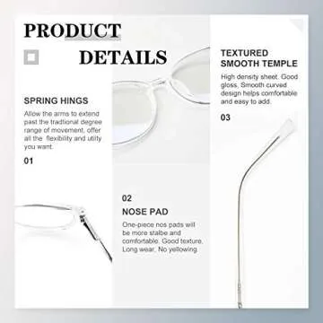 FONHCOO Blue Light Blocking Glasses Women Men,Computer Eyeglasses,Fashion Gaming Eyewear with Anti Eyestrain Headaches & UV Glare Crystal