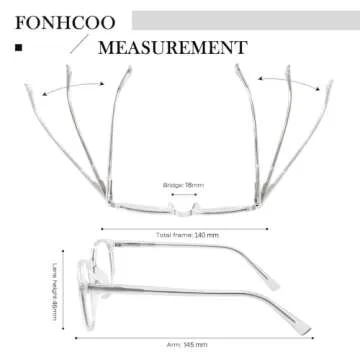 FONHCOO Blue Light Blocking Glasses Women Men,Computer Eyeglasses,Fashion Gaming Eyewear with Anti Eyestrain Headaches & UV Glare Crystal