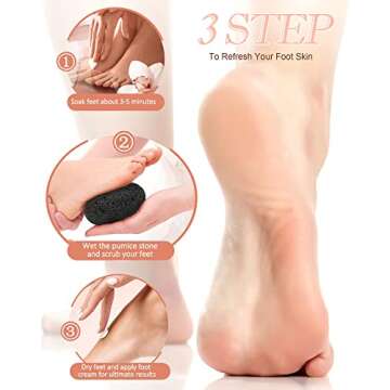 Maryton Natural Pumice Stone for Feet - Lava Foot Exfoliator Scrubber Pedicure Tools, Dead Skin Corn Callus Remover for Feet and Hands, 1 Count