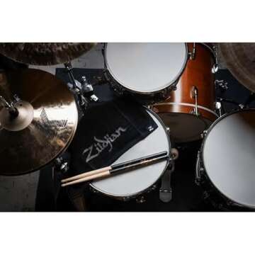 Avedis Zildjian Company Zildjian Black Drummers Towel (ZTOWEL) 16.00" x 5.00", 24"