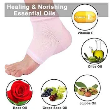 Codream Vented Moisturizing Socks Lotion Gel for Dry Cracked Heels, Spa Gel Socks Humectant Moisturizer Heel Balm Foot Treatment Care Heel Softener Compression (2 Pairs)