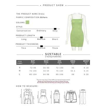 DOUCIU Women's Sling Sleeveless Knitting Mini Dresses (Green, Middle)