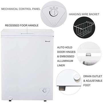 Efficient Smad 5 Cu.ft Chest Freezer - Low Noise & Convenient