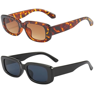 Dollger Retro Rectangle Sunglasses For Women Trendy Vintage 90s Small Sunglasses UV 400 Protection S...