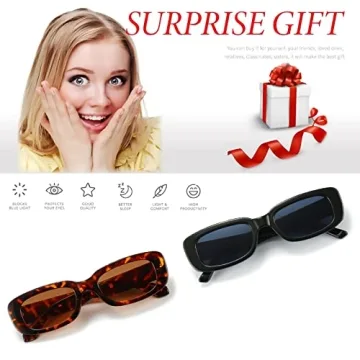 Dollger Retro Rectangle Sunglasses with UV400 Protection