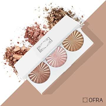Ofra Cosmetics Rodeo Drive Highlighter - Champagne Highlighter Makeup Palette for Cheeks, Nose, Eyes - Liquid to Baked Powder, Highly-Pigmented, Vegan Formula - Buttery Smooth, Long-Lasting - 10g