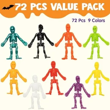 Joyin 72 PCS Stretchy Skeletons for Halloween Fun