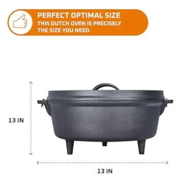 Bruntmor 5 Qt Camp Dutch Ovens Set for Versatile Cooking
