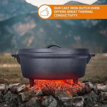 Bruntmor 5 Qt Camp Dutch Ovens Set for Versatile Cooking
