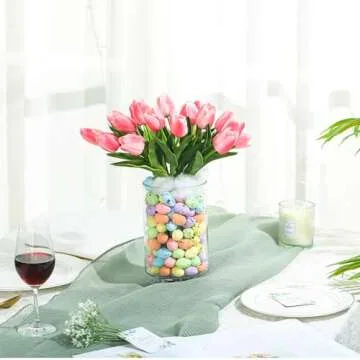 Sunnychicc Colorful Tulip Centerpiece for Easter Decor