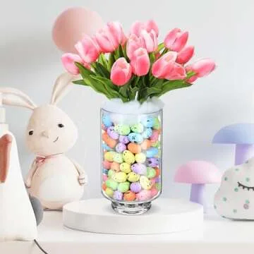 Sunnychicc Colorful Tulip Centerpiece for Easter Decor