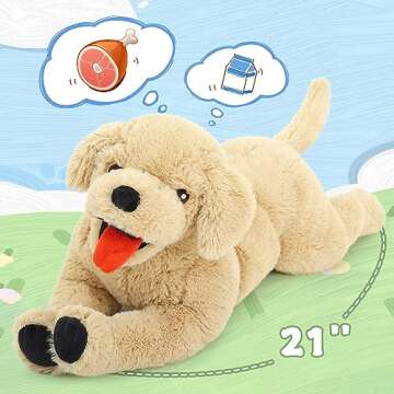 Lanmore 21" Dog Stuffed Animal Large Puppy Plush Golden Retriever Dogs Hugging Pillow for Kids Girlf...
