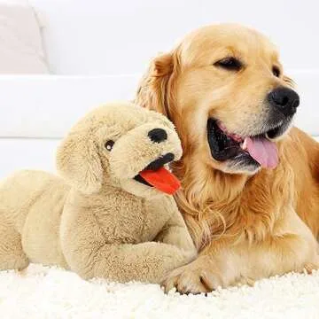 Lanmore 21" Dog Stuffed Animal Large Puppy Plush Golden Retriever Dogs Hugging Pillow for Kids Girlfriend, Gift for Special Day(Light Brown)