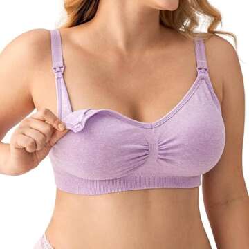 Angelhood Womens Seamless Sleep Nursing Bra,Breastfeeding Maternity Bra with Remove Bra Pads Extenders Pack of 3