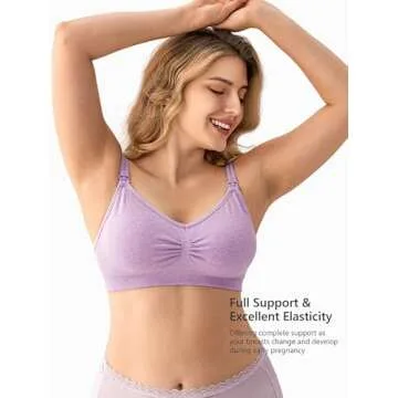 Angelhood Womens Seamless Sleep Nursing Bra,Breastfeeding Maternity Bra with Remove Bra Pads Extenders Pack of 3