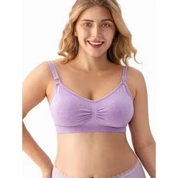 Angelhood Womens Seamless Sleep Nursing Bra,Breastfeeding Maternity Bra with Remove Bra Pads Extenders Pack of 3