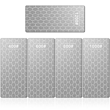 Diamond Sharpening Stone, 5 Pcs Knife Sharpening Stone with Extra Fine/Coarse Plate and Non-slip Bas...
