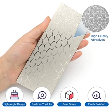 Diamond Sharpening Stone Set - 5 Pcs with Non-slip Base